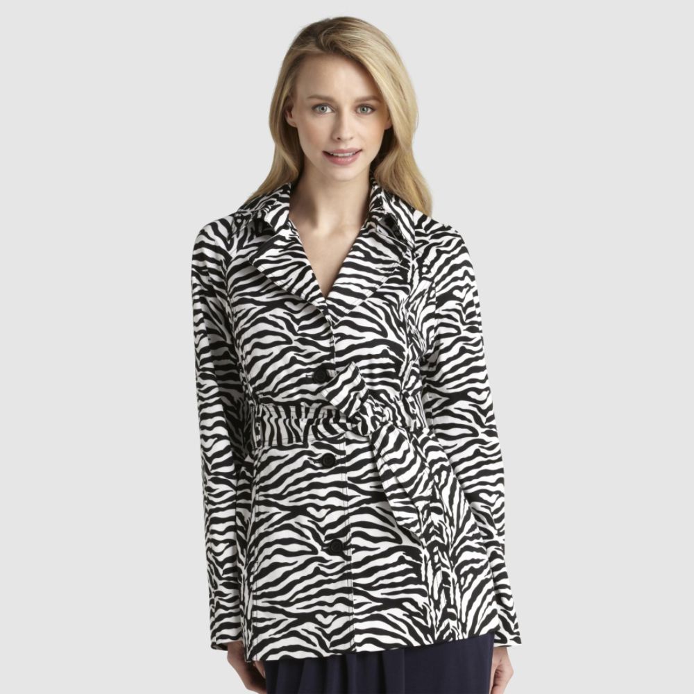 Jaclyn Smith Women's Trench Jacket - Zebra at Kmart.com