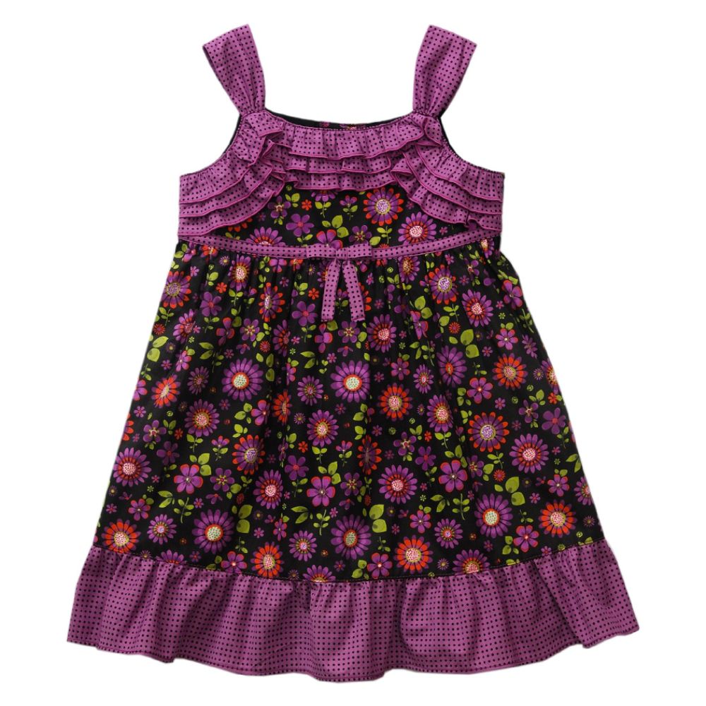 Youngland Girl’s Infant Dress Ruffle Front 12-Months Floral Purple at Sears.com