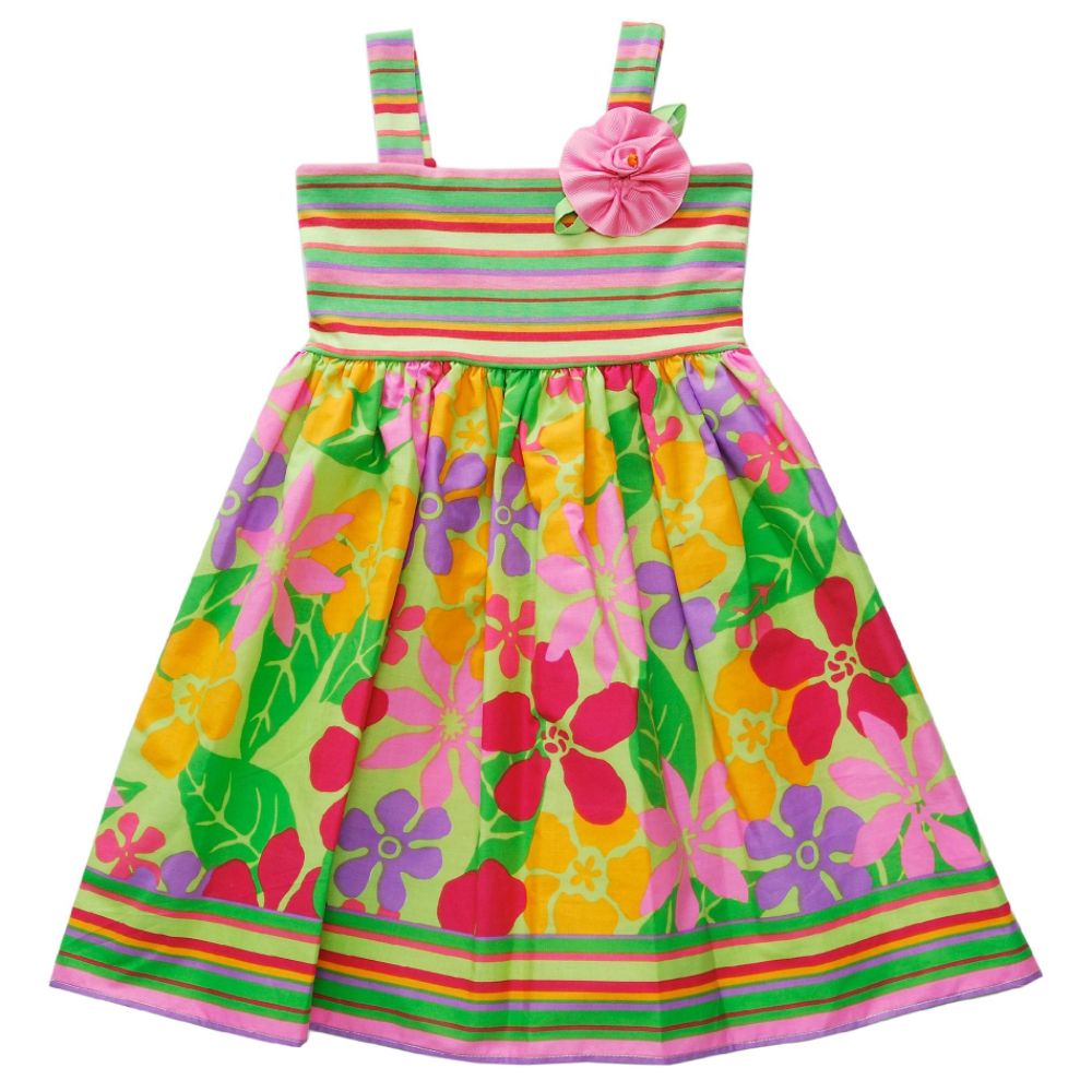 Youngland Girl’s Infant Dress Knit Woven 12-Months Striped/Floral at Sears.com