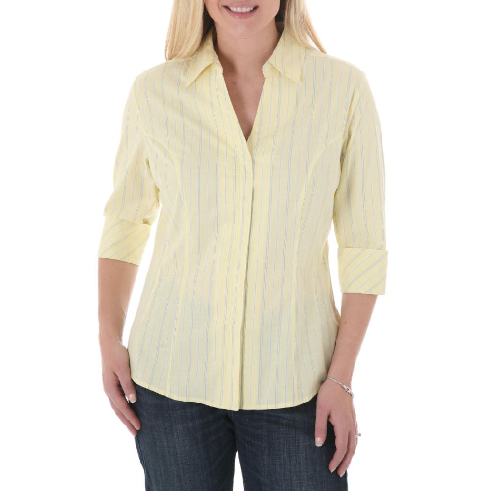 Rider Womens Three-Quarter Sleeve Blouse Stripe