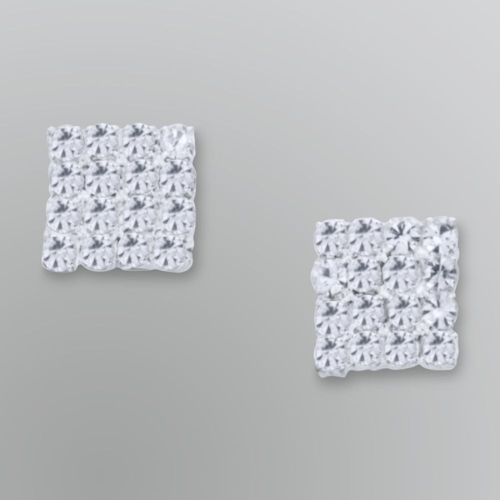 Jaclyn Smith Jeweled Square Stud Earrings