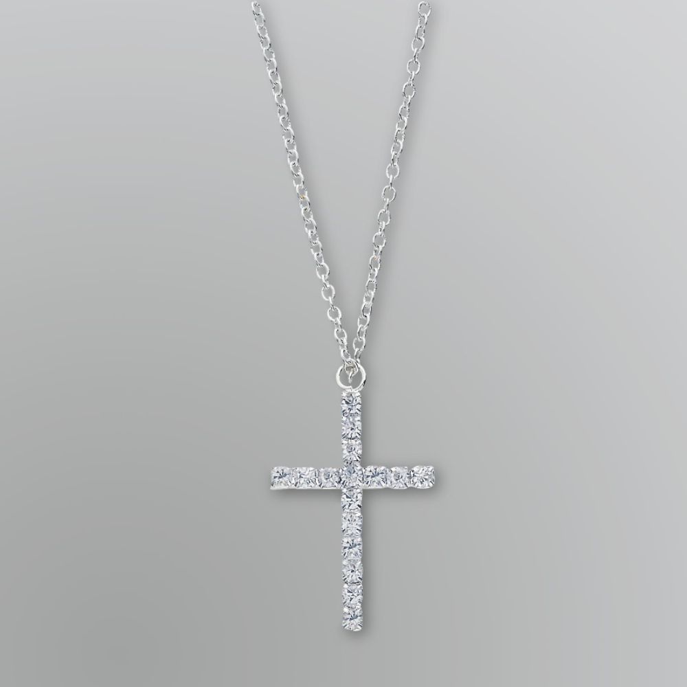 Jaclyn Smith Women's Crystal Baguette Cross Necklace at Kmart.com