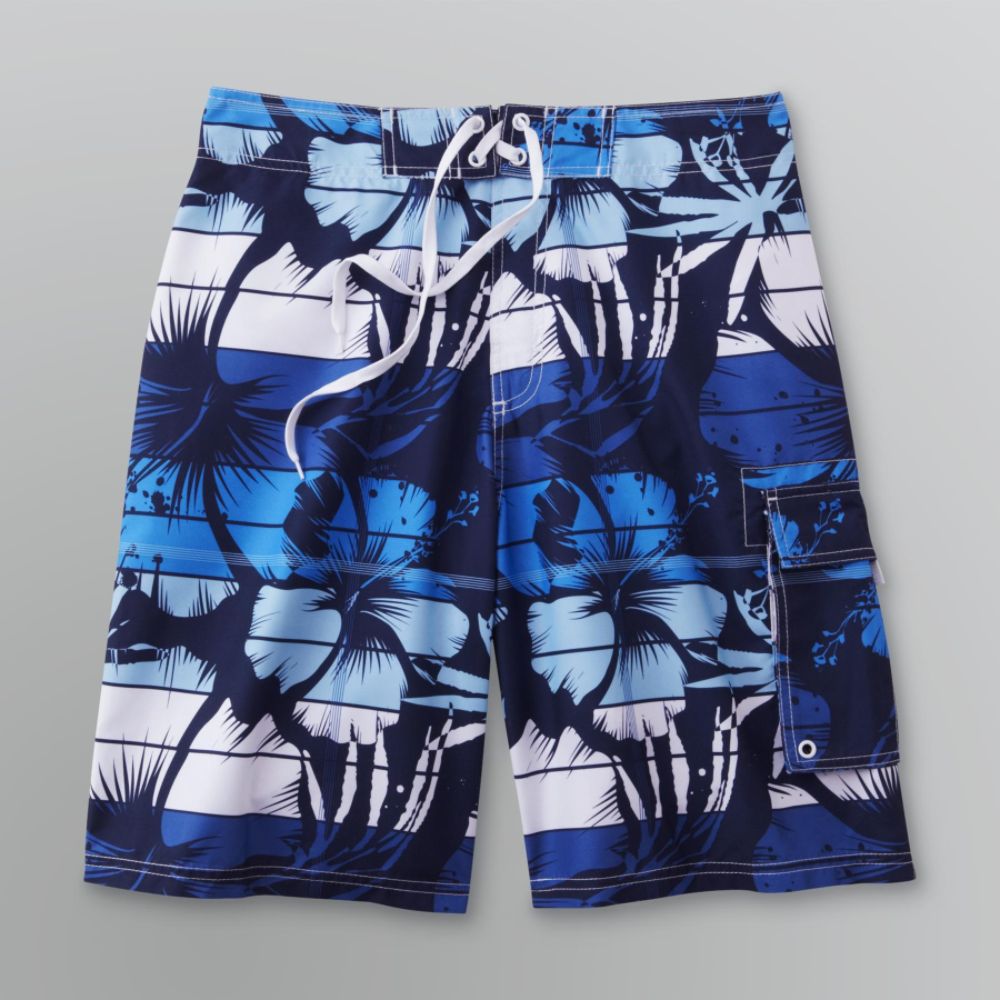 Joe Boxer Men's Hibiscus Print Board Shorts