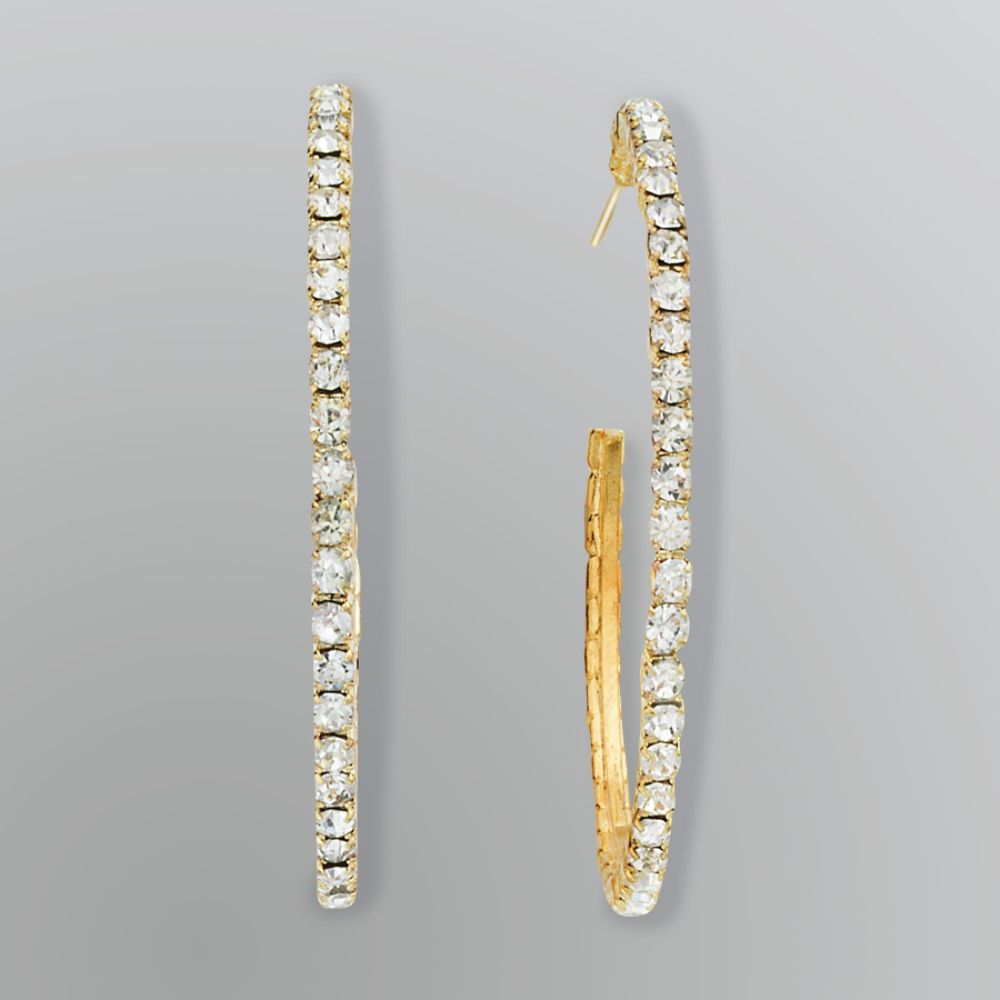 Jaclyn Smith Rhinestone Gold-Tone Hoop Earrings at Kmart.com