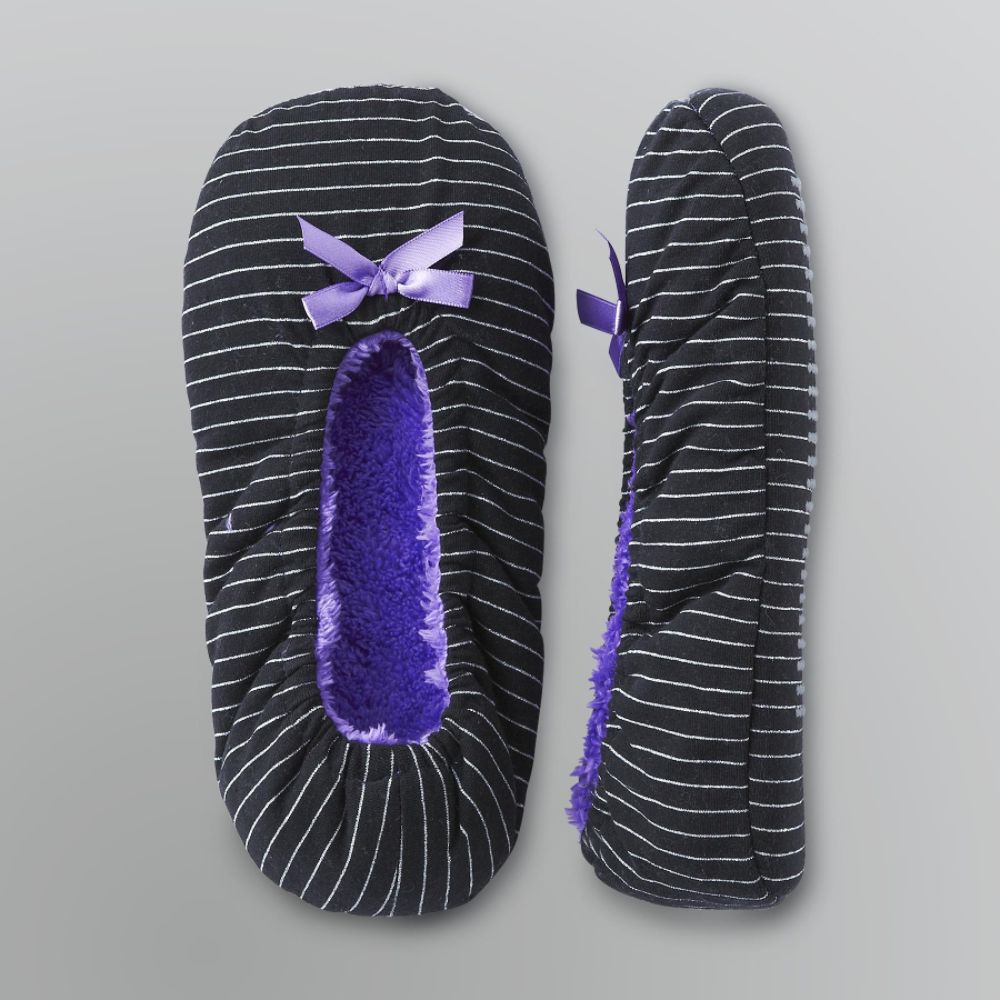 Joe Boxer Women's Fleece-Lined Gripper Slippers - Stripes at Sears.com