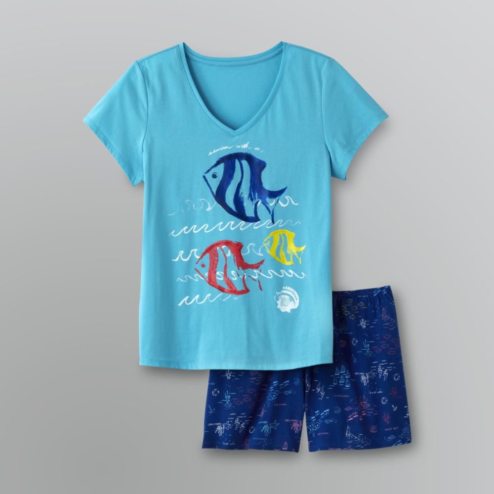 Pink K Women's plus T-Shirt and Shorts Sleepwear Set at Kmart.com
