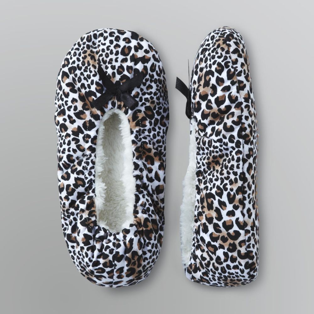 Joe Boxer Women's Fleece-Lined Gripper Slippers - Leopard at Sears.com