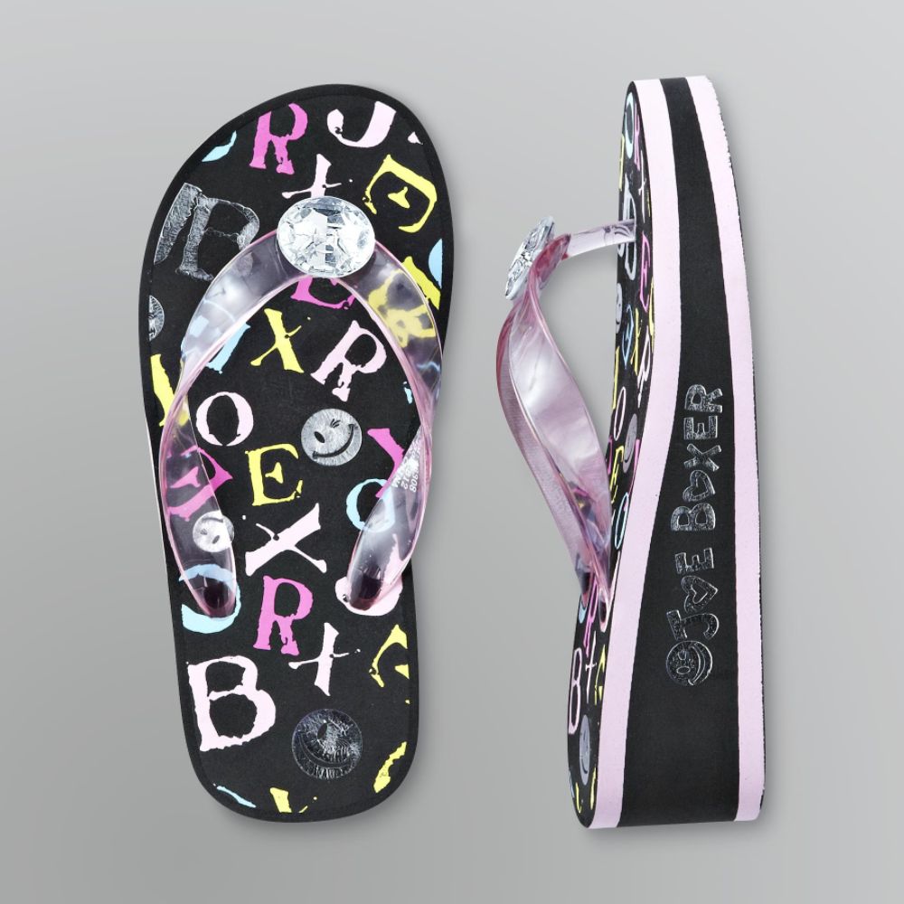 Girls Smiley Wedge Flip Flops Joe Boxer Shoes Kids Toddlers