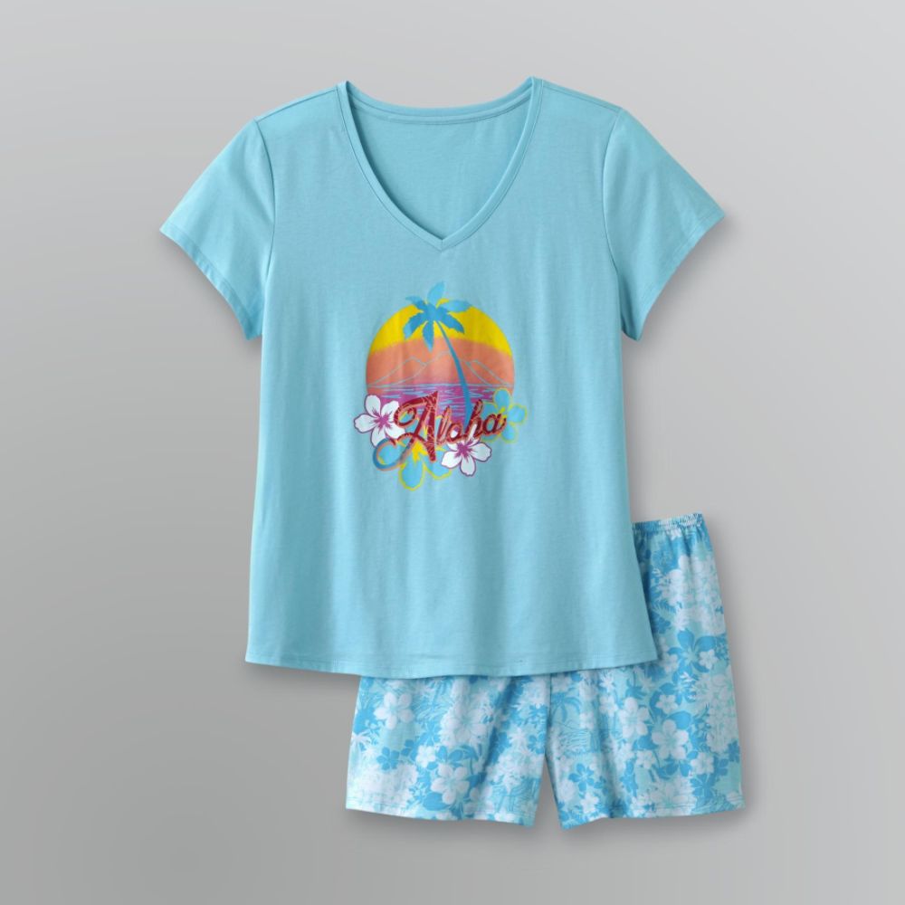 Pink K Women's T-Shirt and Shorts Sleepwear Set at Kmart.com