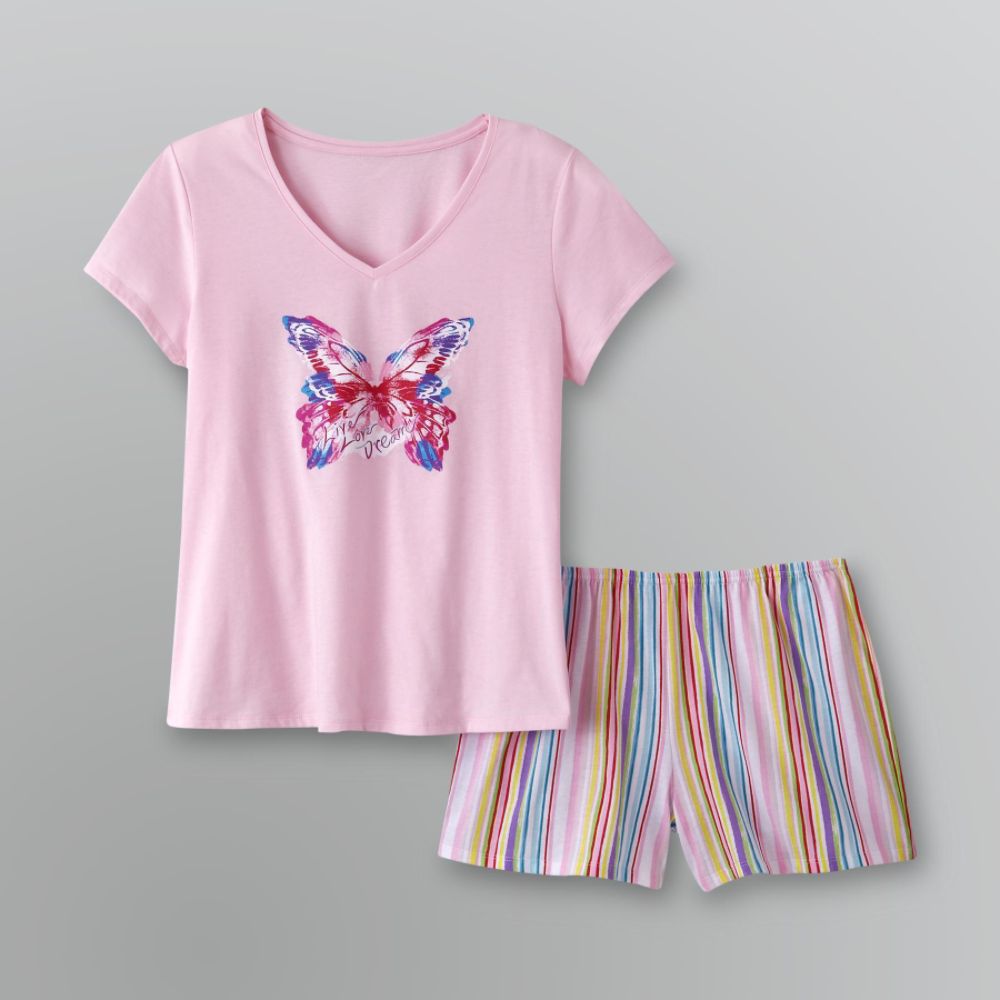 Pink K Women's T-Shirt and Shorts Sleepwear Set at Kmart.com