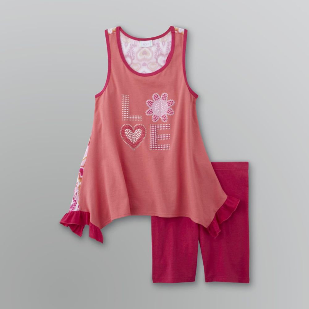 Piper Girl's Asymmetrical Tunic and Bike Shorts Set at Kmart.com