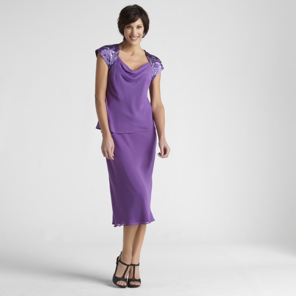 S. L. Fashions Women's Beaded Shoulders Dress at Sears.com