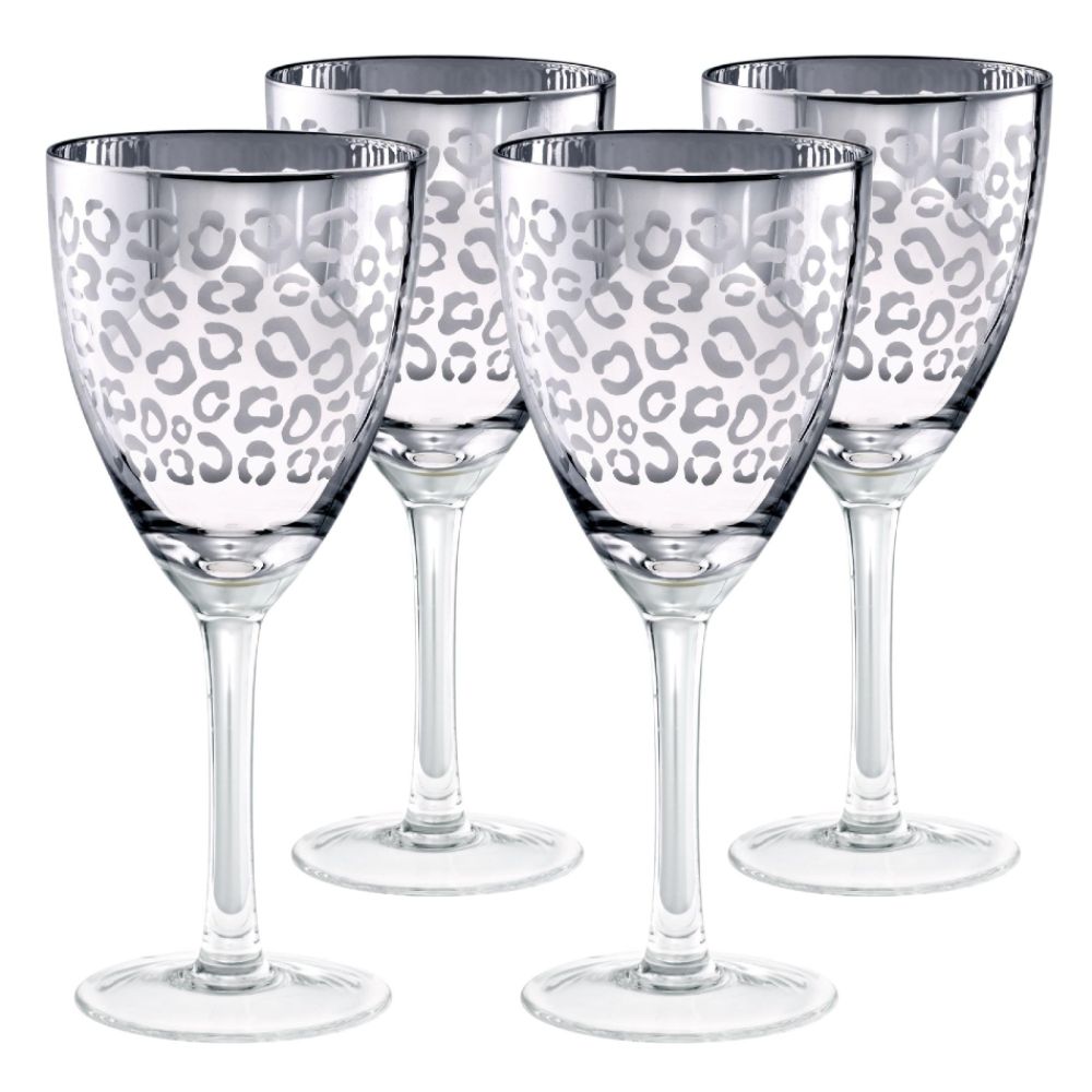Artland&reg; LEOPARD SILVER FOIL WINE, 14 OZ., set/4 at Kmart.com