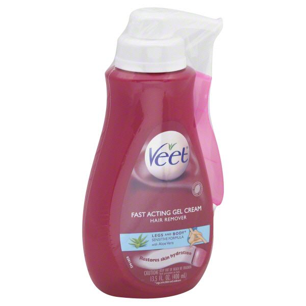 Veet Hair Remover, Legs and Body, Sensitive Formula, Fast Acting Gel Cream, with Aloe Vera1, 3.5 fl oz (400 ml) at Kmart.com