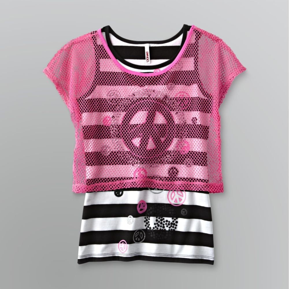 Girl's 2-Pc. Mesh Crop Top Tank Set