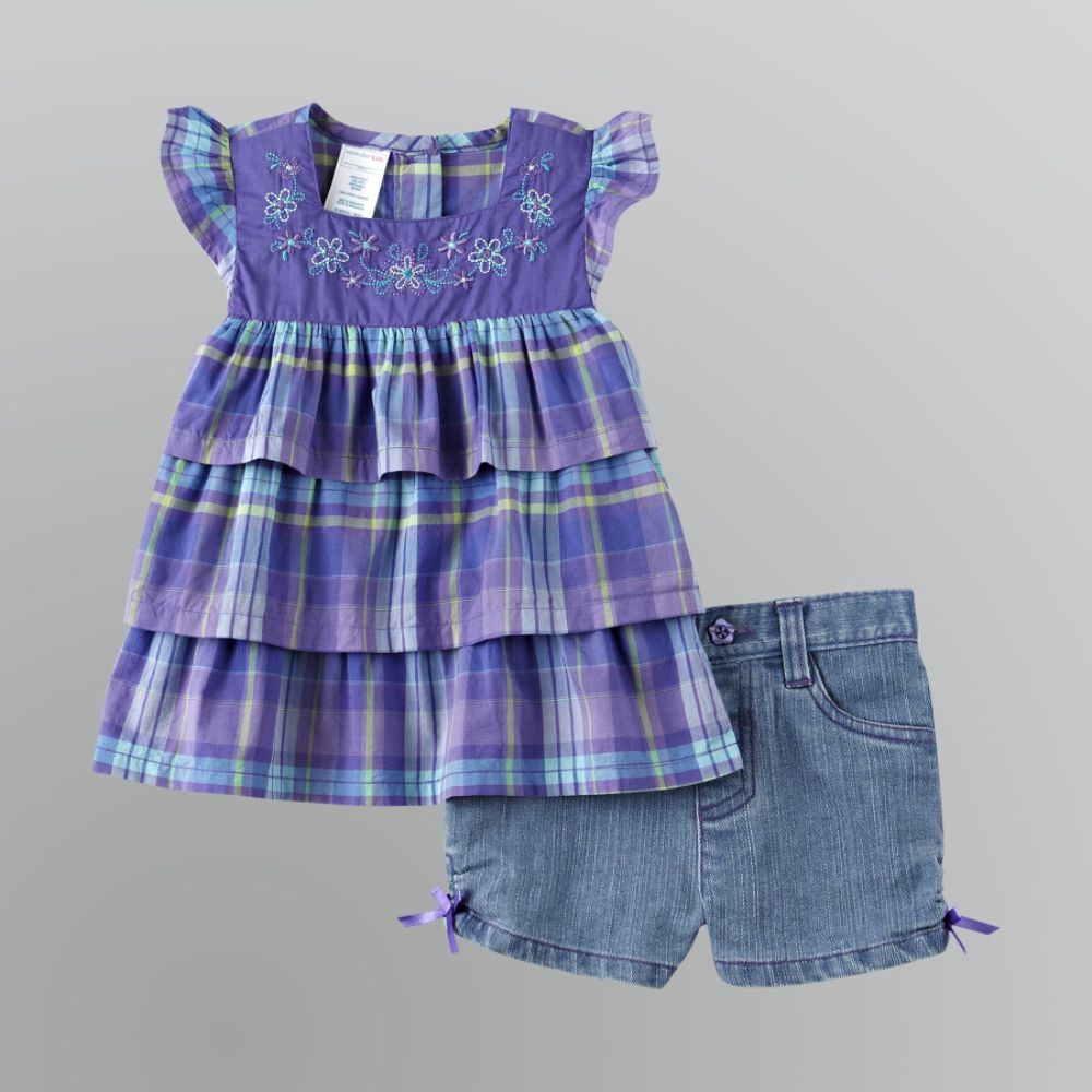 WonderKids Girl's Woven Top and Denim Shorts Set - 2 pc. at Sears.com
