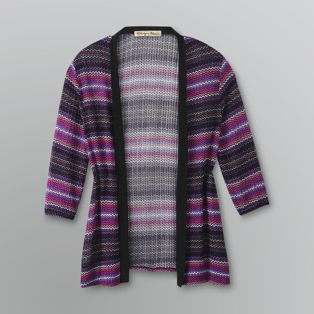 Aqua Blues Women's Plus Zig Zag Ear Mesh Cardigan at Sears.com