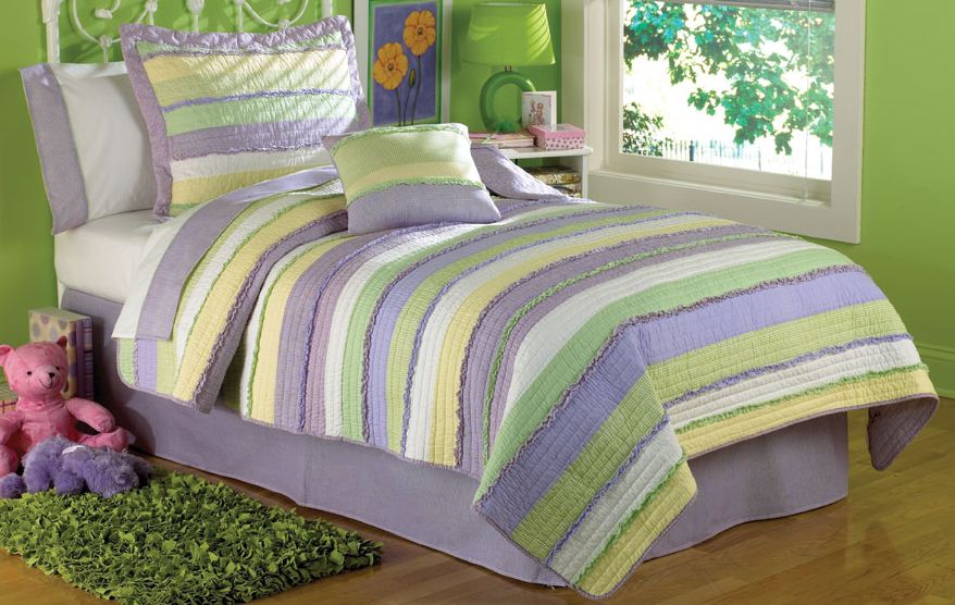 My World Annas Ruffle Purple Full / Queen Quilt with 2 Pillow Shams at Kmart.com