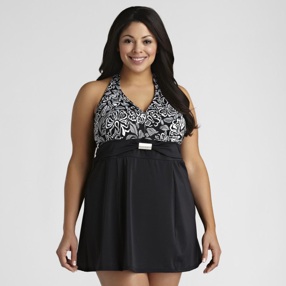 Jaclyn Smith Women's Plus Halter Top Swim Dress at Kmart.com