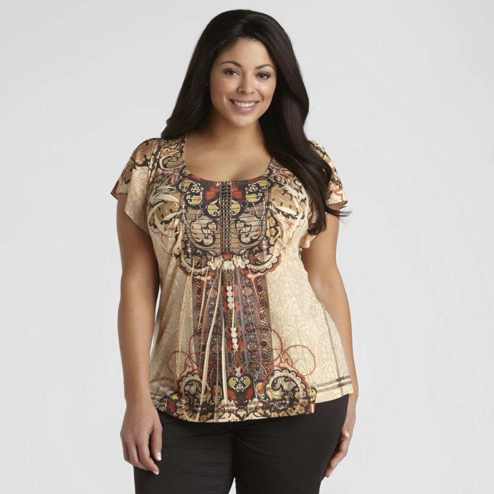 Live and Let Live Women's Plus Sublimation-Print Top at Sears.com