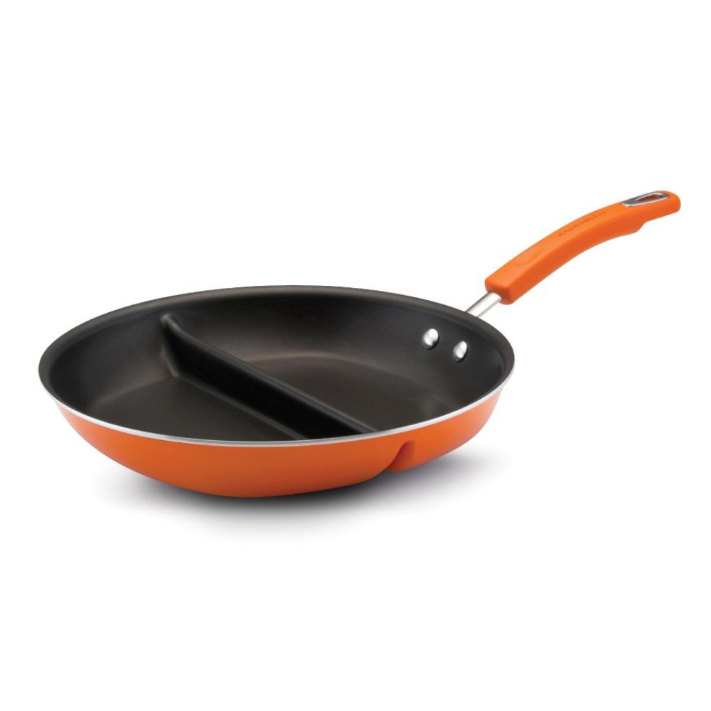 Rachael Ray Hard Enamel Cookware12-1/2-Inch Divided Skillet, Orange at Sears.com