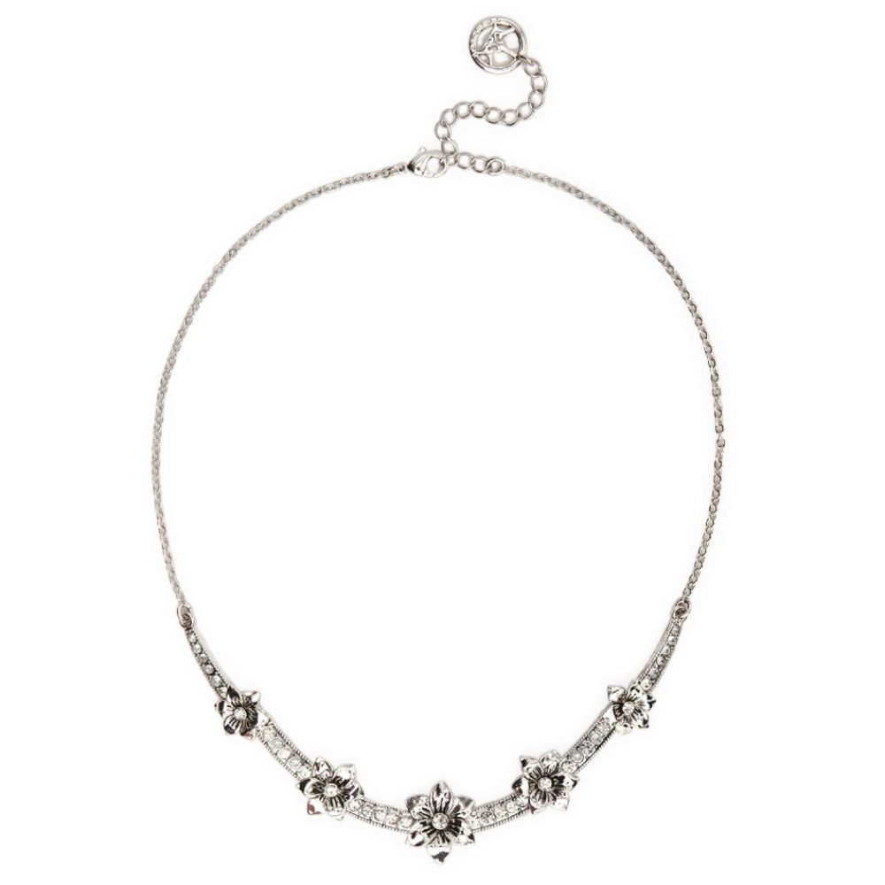 Trifari Collar Necklace Silver With Floral Accents Crystal Centers at Sears.com