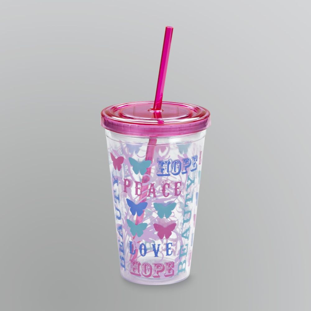 Tricoastal Designs Dream Garden Insulated Straw Cup