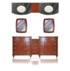 109" Double Basin Vanity in Warm Cherry Finish