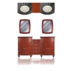 64" Double Basin Vanity in Warm Cherry Finish