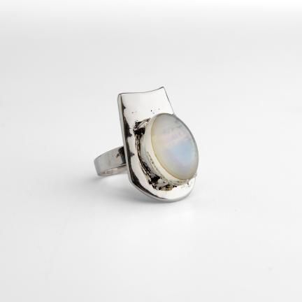 Kardashian Kollection Silver Ring With Iridescent Stone at Sears.com