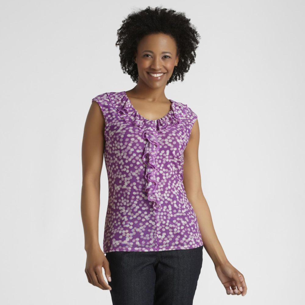 Covington Petite's Polka Dot Sleeveless Mesh Top at Kmart.com