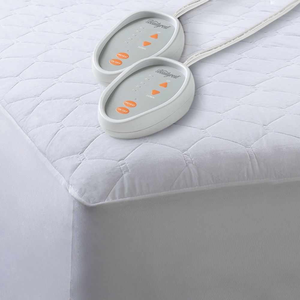 Beautyrest Twin Heated Mattress Pad in White