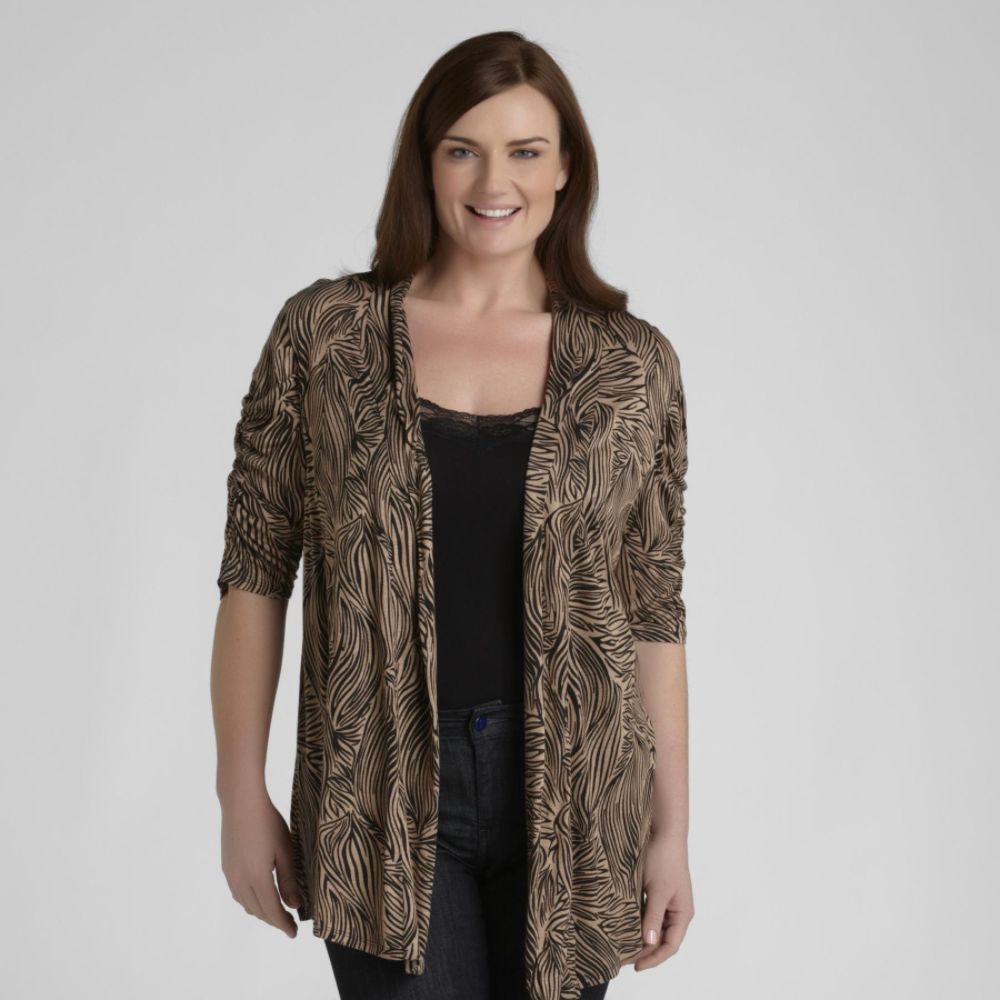 Beverly Drive Women's Plus Ruched Cardigan at Sears.com