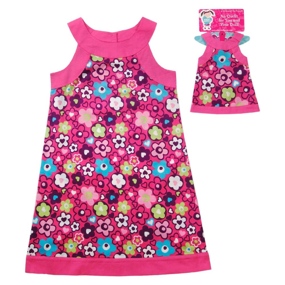 What A Doll Girls' A-Line Floral Print Dress w/ Doll Dress at Kmart.com