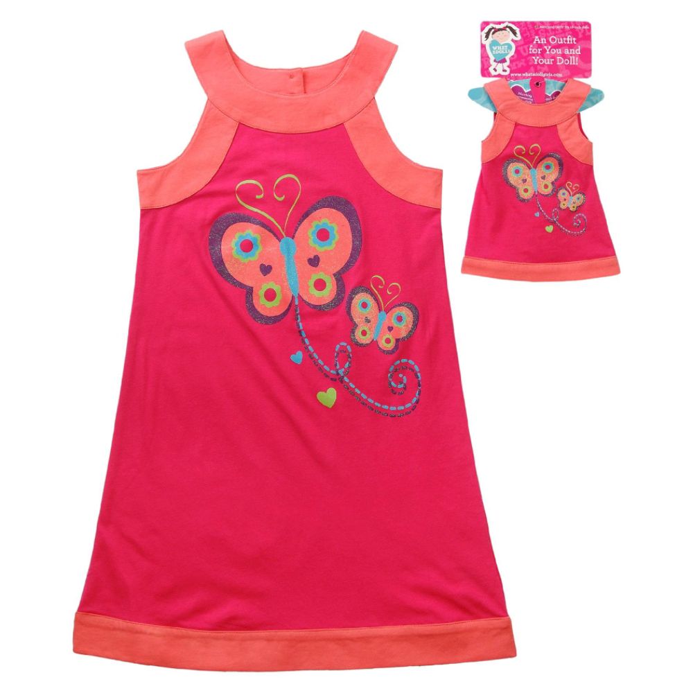 What A Doll Girls' A-Line Butterfly Dress w/ Doll Dress at Kmart.com
