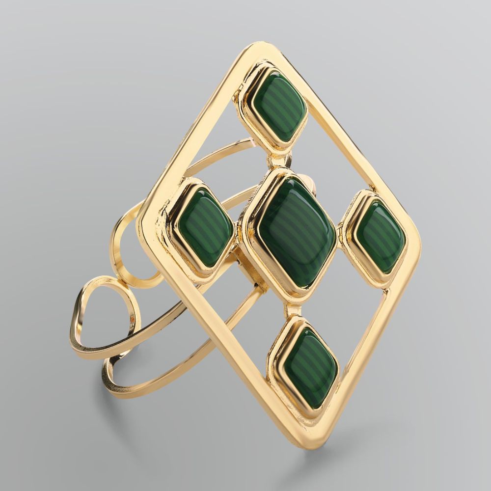 Kardashian Kollection Striped Emerald Rectangle Bangle at Sears.com