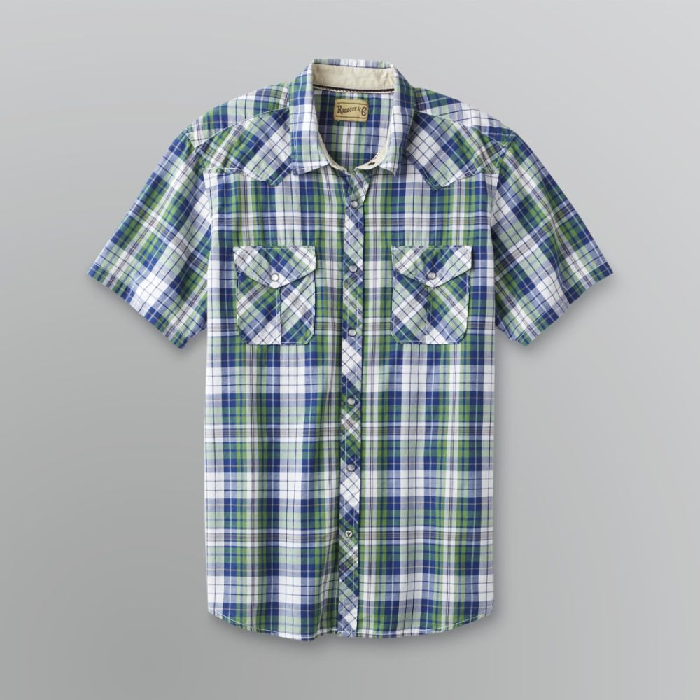 Roebuck & Co. Men's Snap Front Plaid Shirt at Sears.com