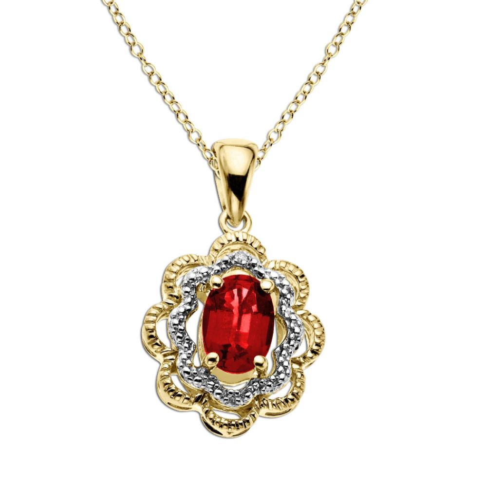 GOS DIA CR RUBY FLWR PENDANT at Kmart.com