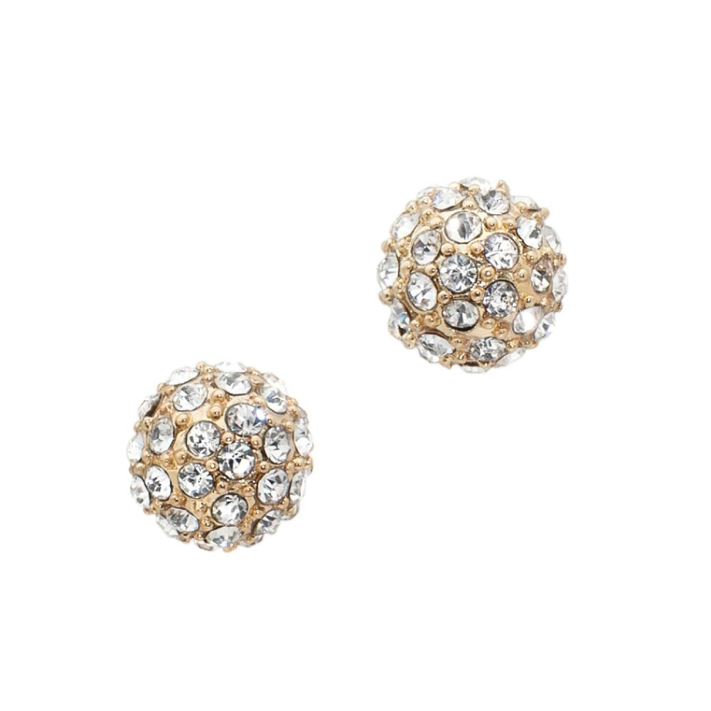 Trifari Women’s Earrings Button Push Crystal/Gold at Sears.com