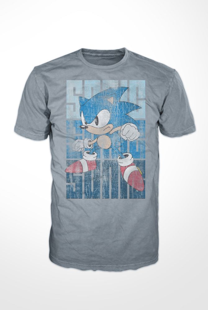 Sonic the Hedgehog Men’s Graphic T-Shirt Sega Sonic Distress Charcoal at Kmart.com