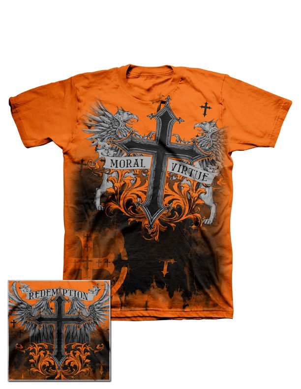 Men’s Graphic T-Shirt “Moral Virtue” Orange at Kmart.com