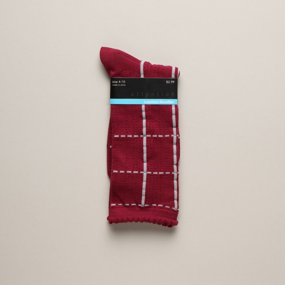 Attention Women’s Socks Luxurious Microfiber Plaid Pattern - Granite at Kmart.com