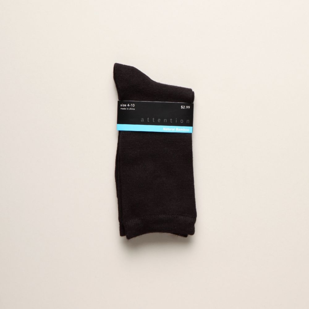 Attention Women’s Socks Natural Bamboo - Black at Kmart.com