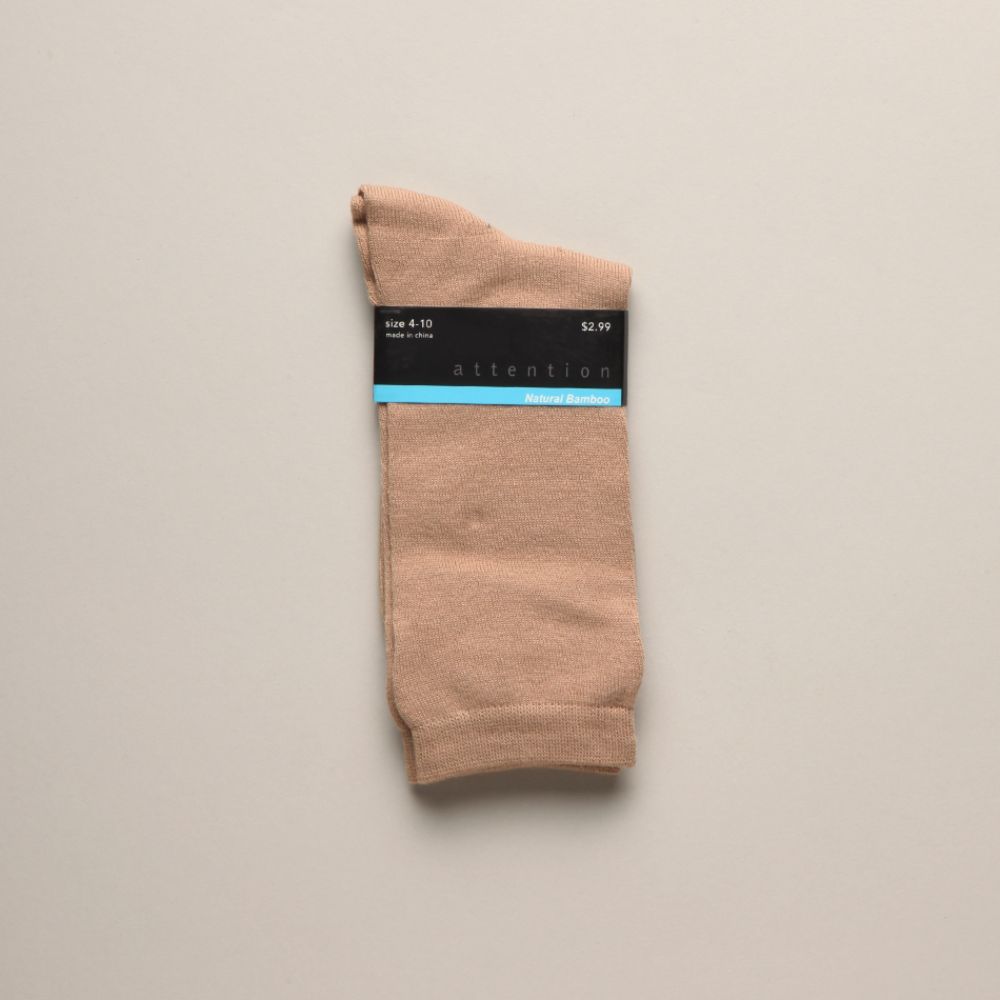 Attention Women’s Socks Natural Bamboo - Khaki at Kmart.com