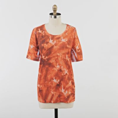 Laura Scott Women's Plus V-Neck Tie-Dye Tee