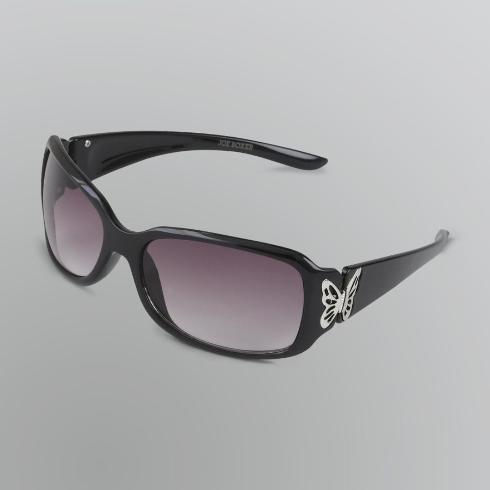 Joe Boxer Women's Black Butterfly Hinge Rectangle Sunglasses at Kmart.com