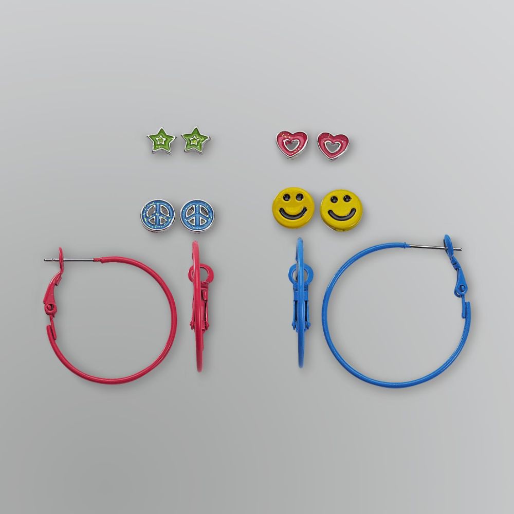 6 PAIRS EARRINGS    ASSORTED NO SIZE at Kmart.com