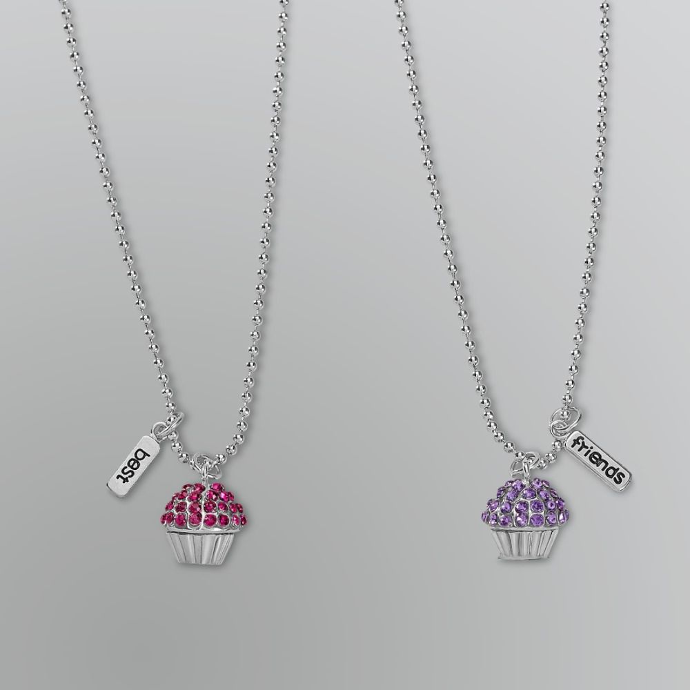 Girl’s Necklace Set of 2 Cupcakes Best Friends Silver Plated at Kmart.com