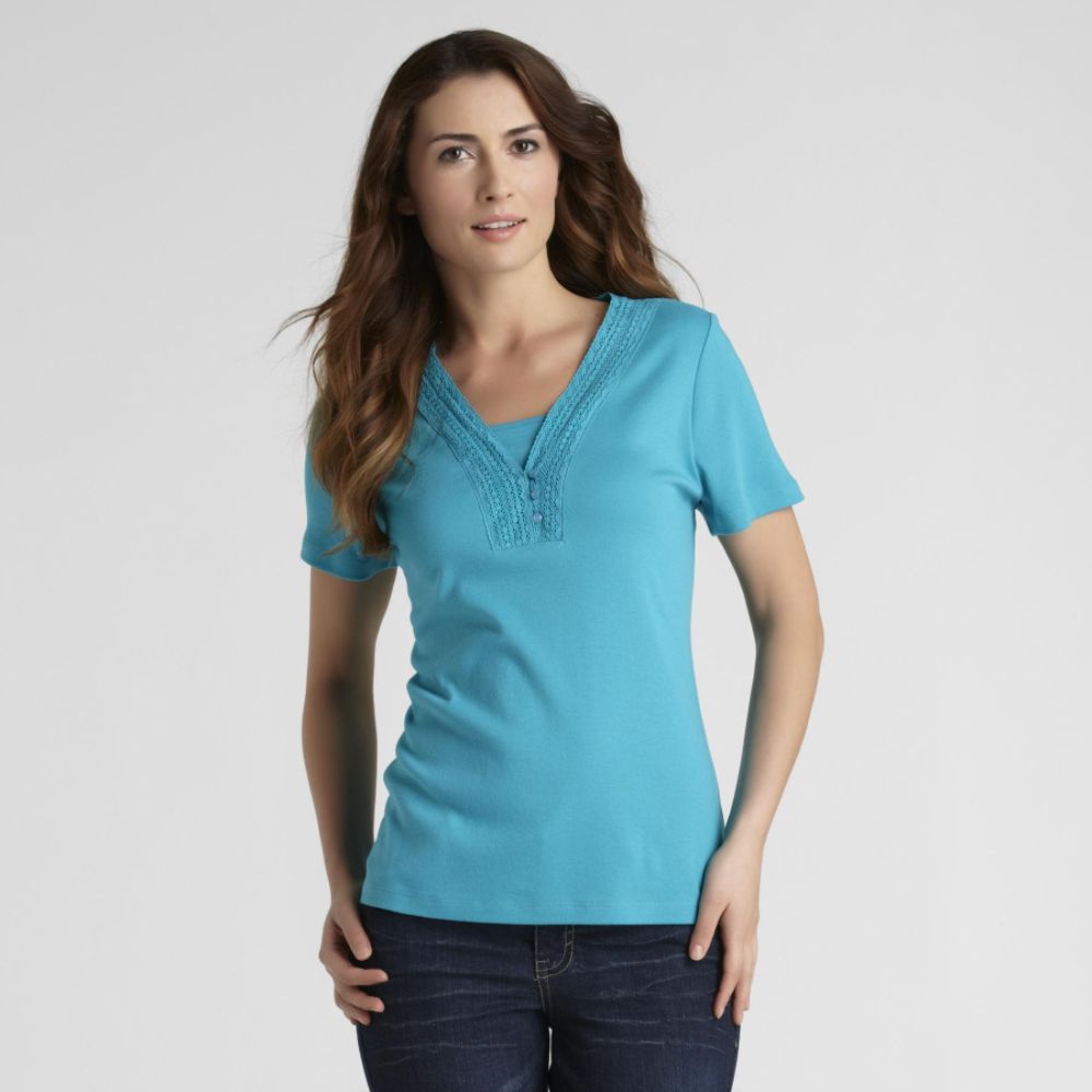 Laura Scott Women's Lace Short-Sleeve Top at Sears.com