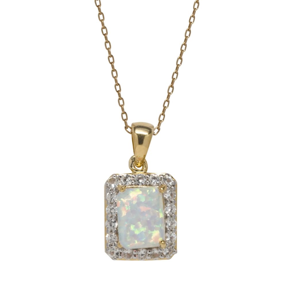 Lab Created Opal and Lab Created White Sapphire Pendant at Kmart.com